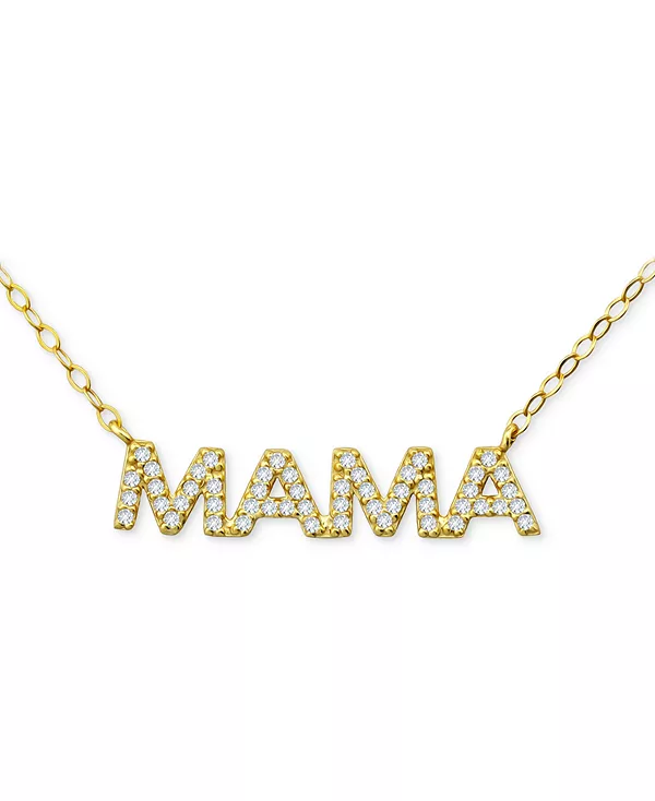 

Ожерелье с подвеской «Мама» из 18-каратного позолоченного стерлингового серебра (также из стерлингового серебра), 16 дюймов + 2-дюймовый удлинитель, эксклюзивно в Macy's Giani Bernini, gold