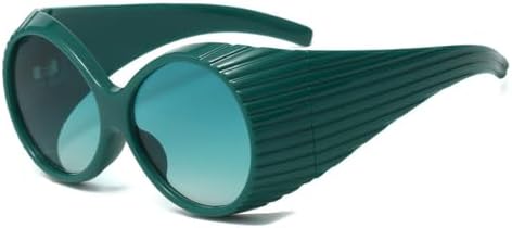 

Винтажные овальные солнцезащитные очки большого размера для женщин, модные градиентные очки с защитой от УФ-излучения UV400 для мужчин, панк-стиль MTZJH, Green Green Gradient