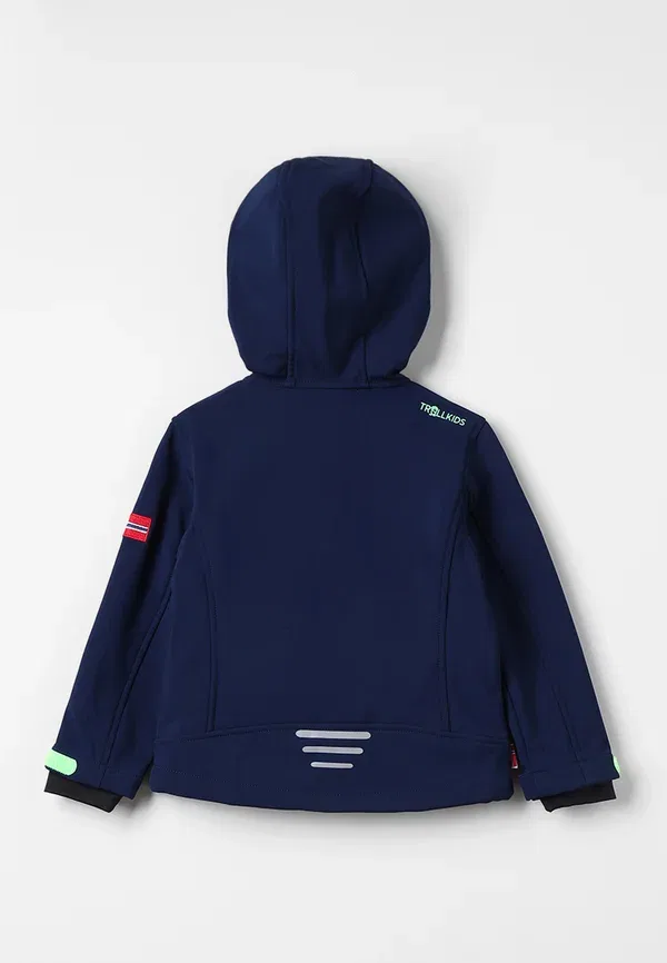 Детская куртка софтшелл Trollkids Trollfjord Jacket, темно-зеленый — фото 2