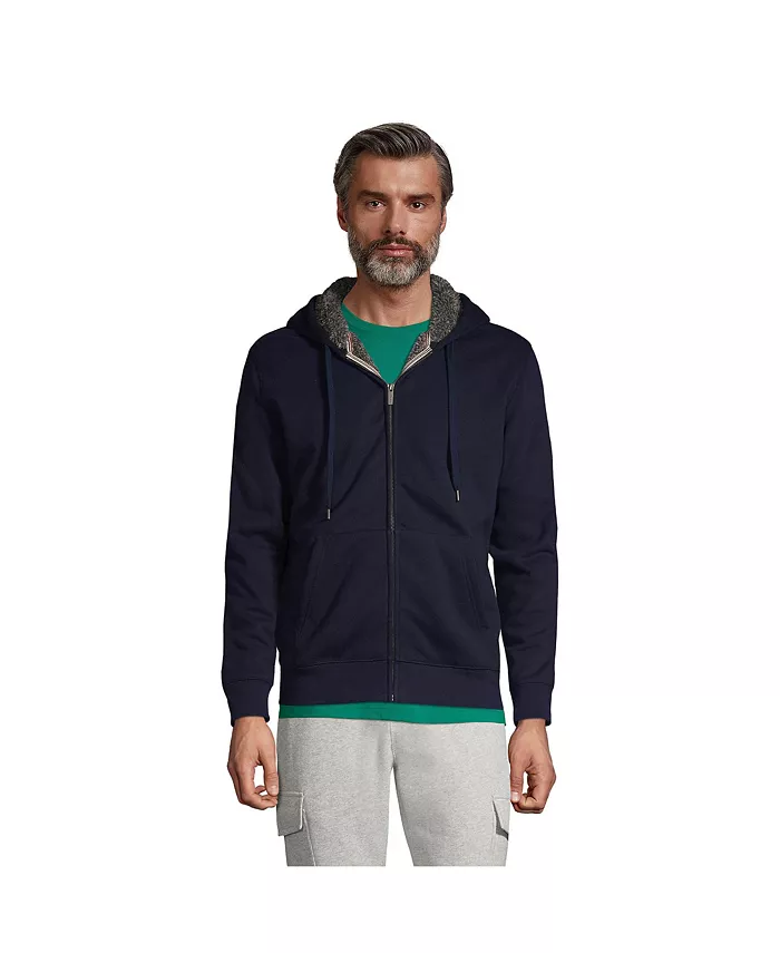 

Мужская утепленная толстовка Serious Sweats с капюшоном на молнии Lands' End, синий