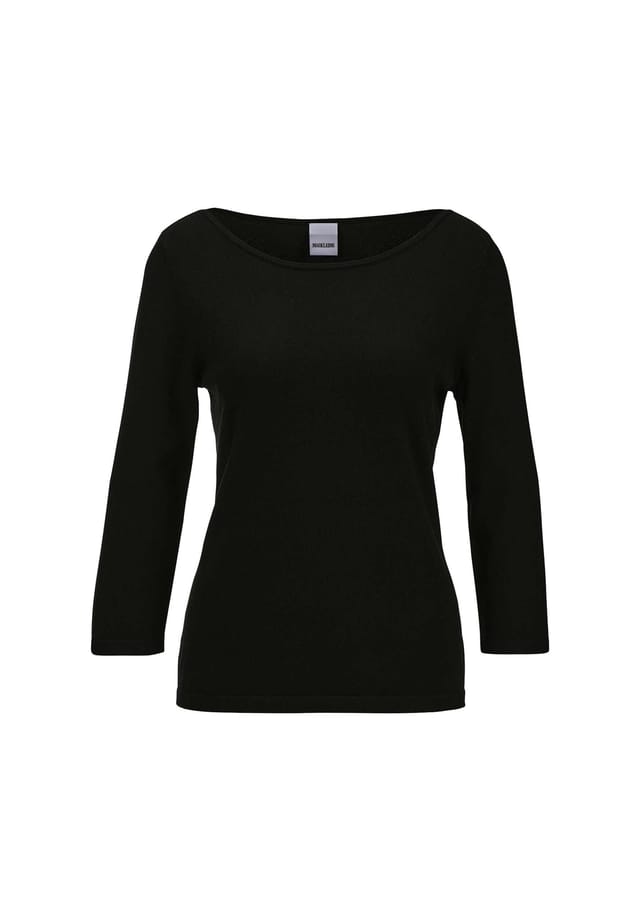 

Вязаный свитер с вырезом-лодочкой Madeleine, черный