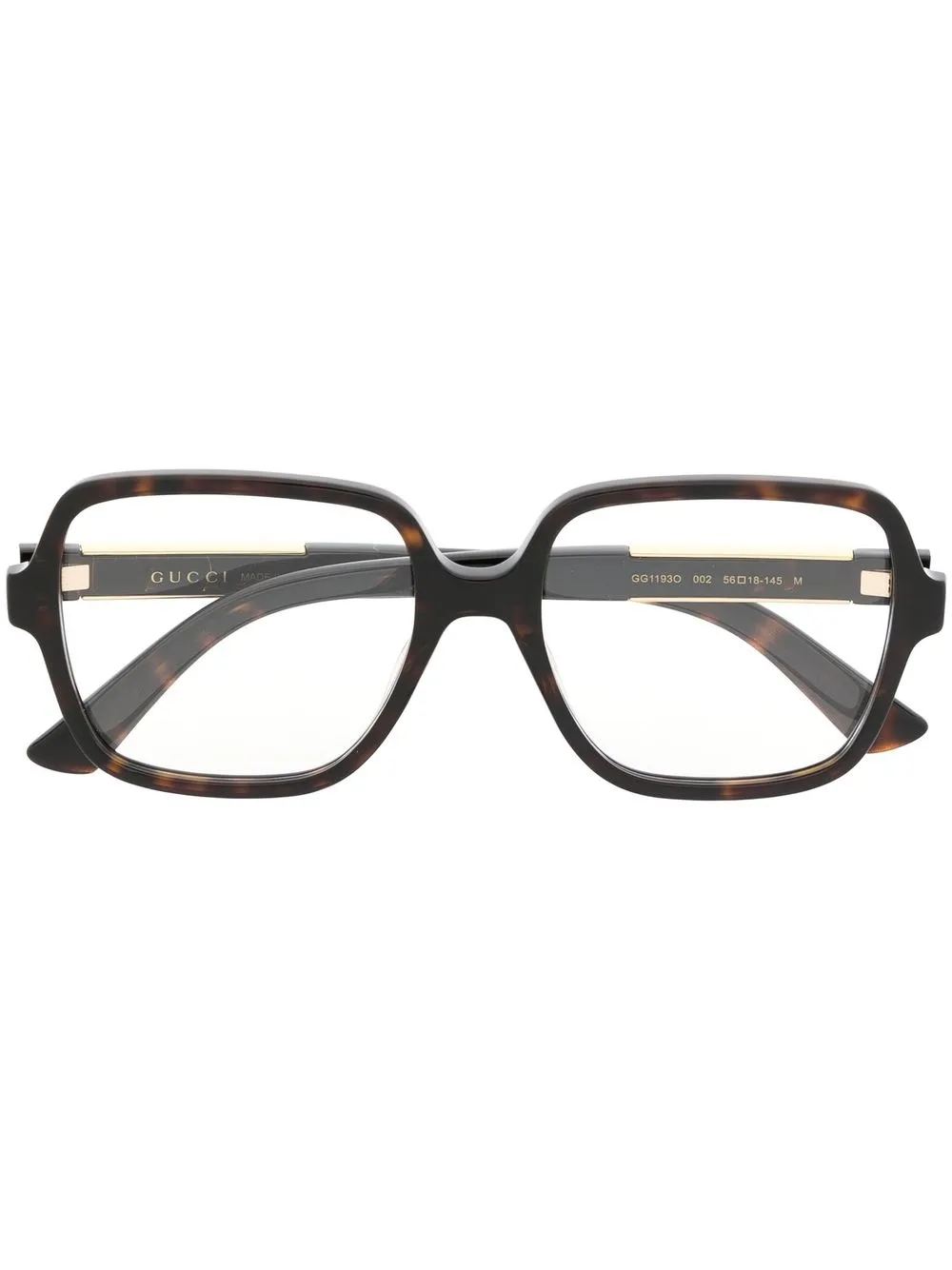 

Очки в квадратной оправе черепаховой расцветки Gucci Eyewear, коричневый