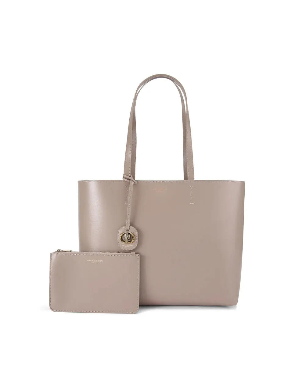 

Сумка-шоппер из кожи через плечо Kurt Geiger, бежевый