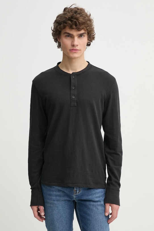 

Рубашка с длинным рукавом из хлопка Rag & Bone, черный