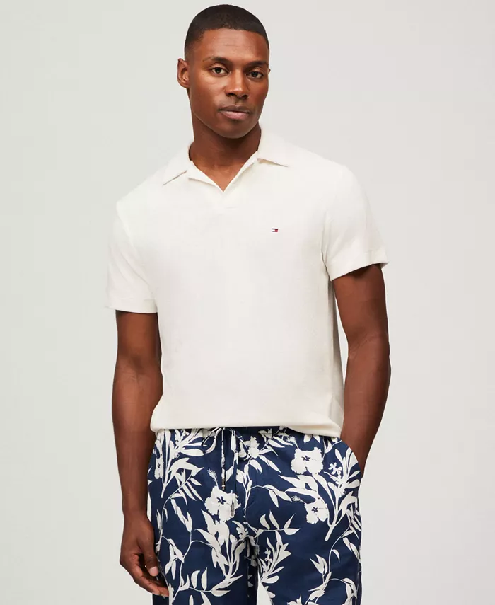 

Мужская поло из махровой ткани Regular-Fit Tommy Hilfiger, слоновая кость/кремовый