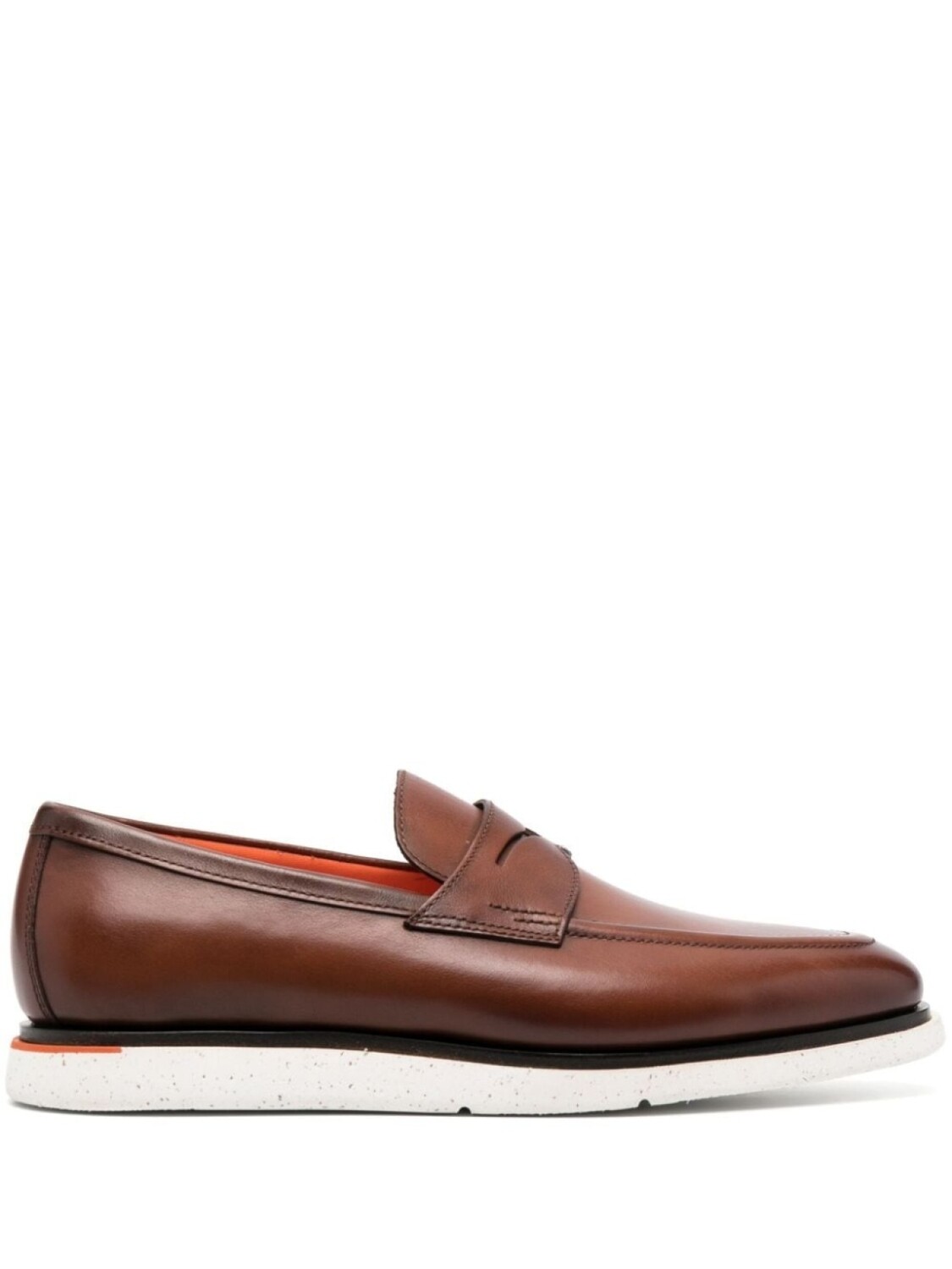 

Santoni лоферы с миндалевидным носком, коричневый