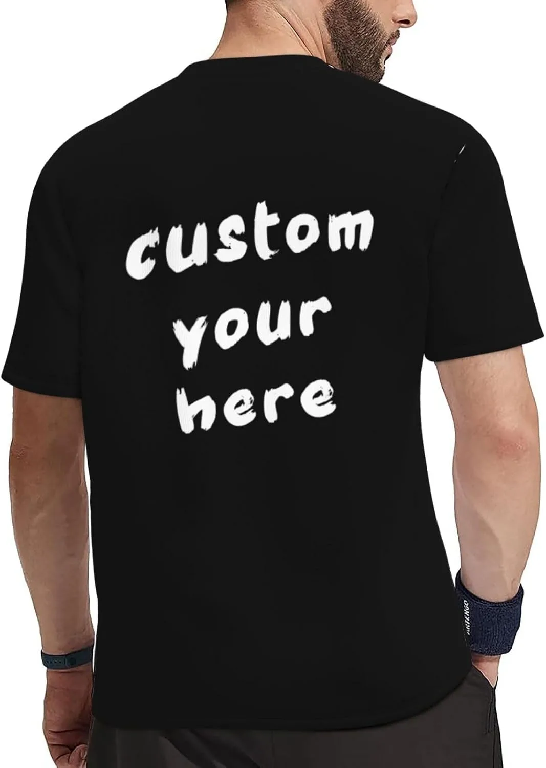Футболка мужская Custom с принтом спереди и сзади — фото 3
