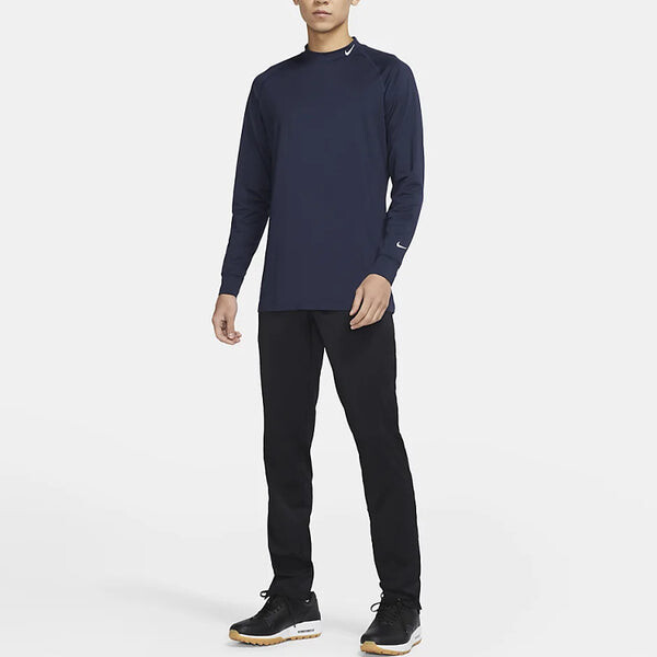 Футболка Nike SS22 Dri-FIT Uv Vapor Golf Sports Stand Collar Long Sleeves Obsidian Color, мультиколор — фото 3