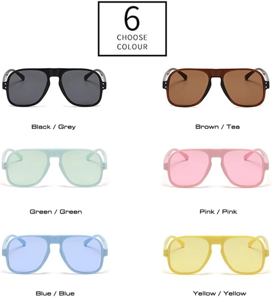 

Модные солнцезащитные очки-пилот конфетных цветов для женщин, ретро-очки с заклепками для мужчин, трендовые зеленые квадратные солнцезащитные очки SKFGNX, Blue Blue