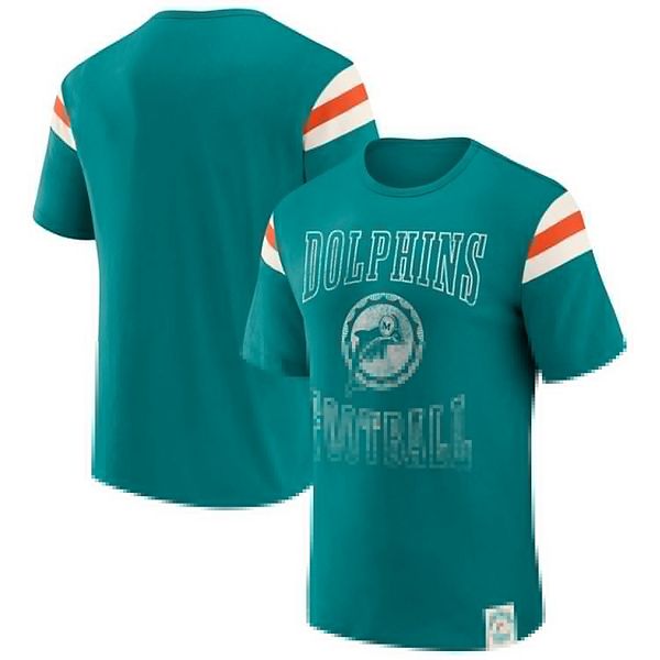 

Мужская футболка Miami Dolphins с эффектом поношенности и полосой на плече Darius Rucker Collection By Fanatics