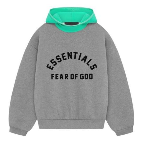 

Толстовка ss24 nylon fleece hoodie 'dark heather oatmeal mint leaf' Fear Of God Essentials, мультиколор