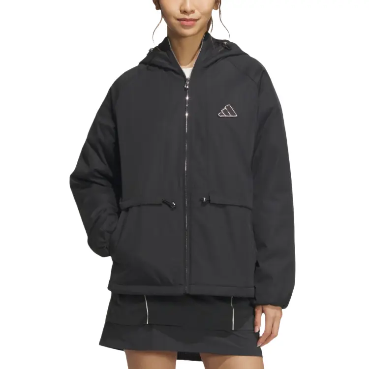 Adidas Куртка женская черная с металлическим серебром, Black/Metallic Silver — фото 3