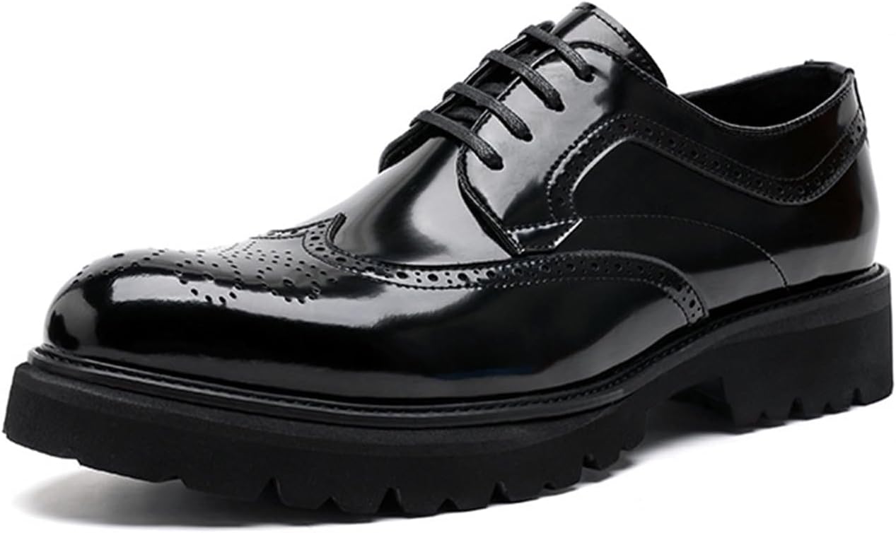 

Мужские оксфорды Удобные деловые офисные повседневные туфли с узором «крыло» Дерби Формальные кожаные туфли для свадьбы и работы в офисе Generic, черный