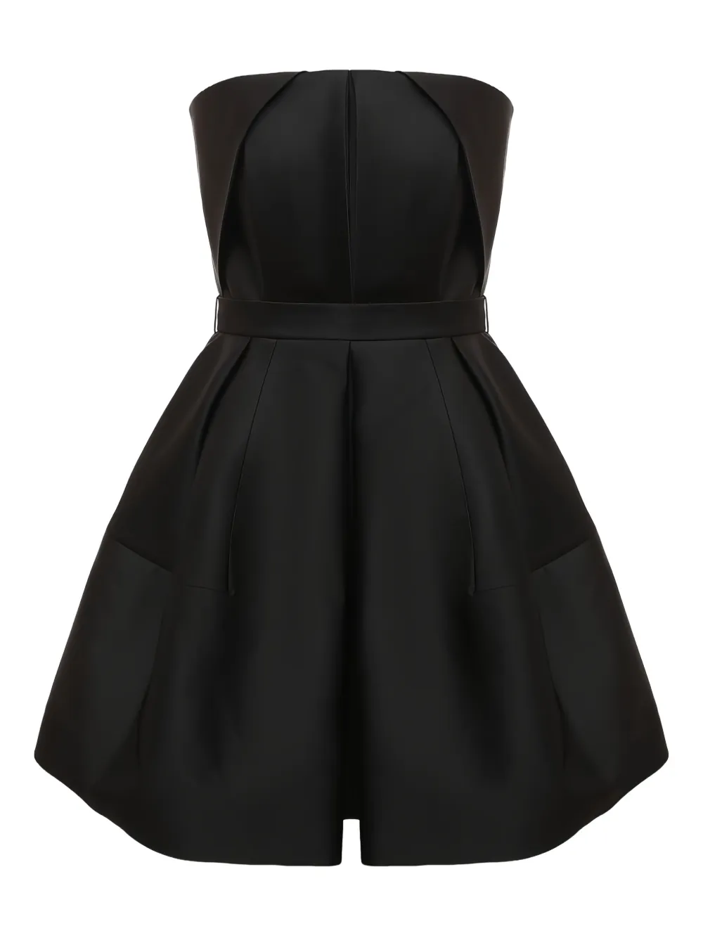 

Платье мини без бретелей с плиссировкой Dice Kayek, черный