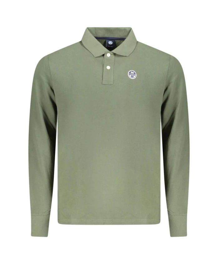 

Зеленая хлопковая рубашка-поло с длинными рукавами North Sails, зеленый