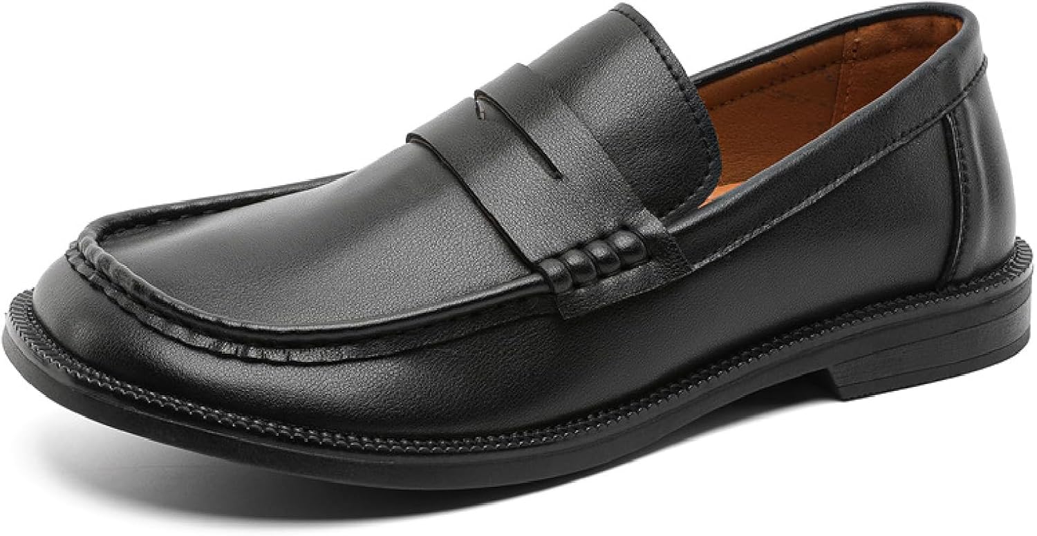 

Мужские лоферы из натуральной кожи с мягкой, легкой, дышащей подкладкой, ручная строчка, подошва Оксфорд, повседневная обувь для ходьбы, вождения, путешествий и активного отдыха Bhdjk, черный