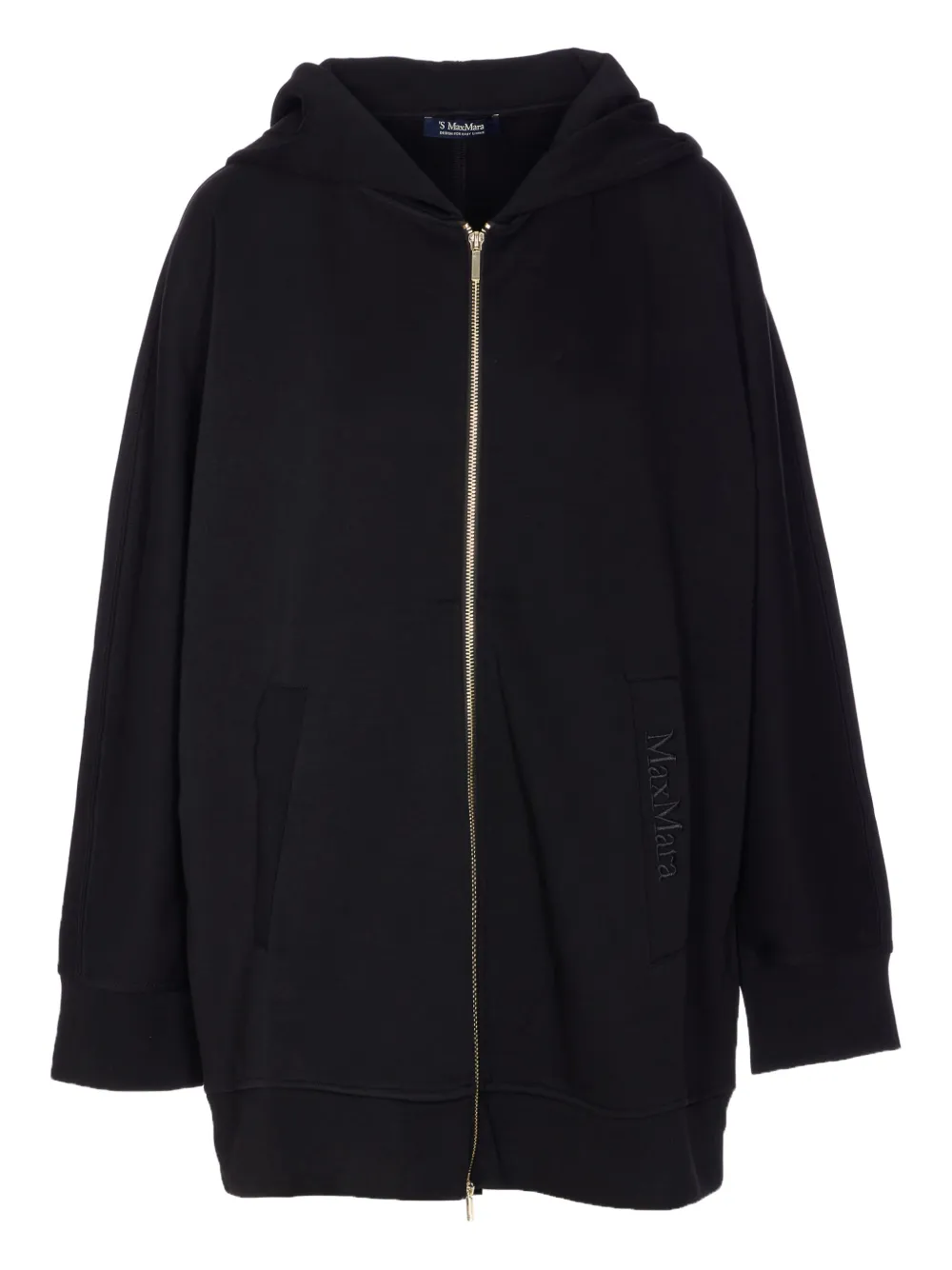 

Пальто с капюшоном и вышитым логотипом 'S Max Mara, черный