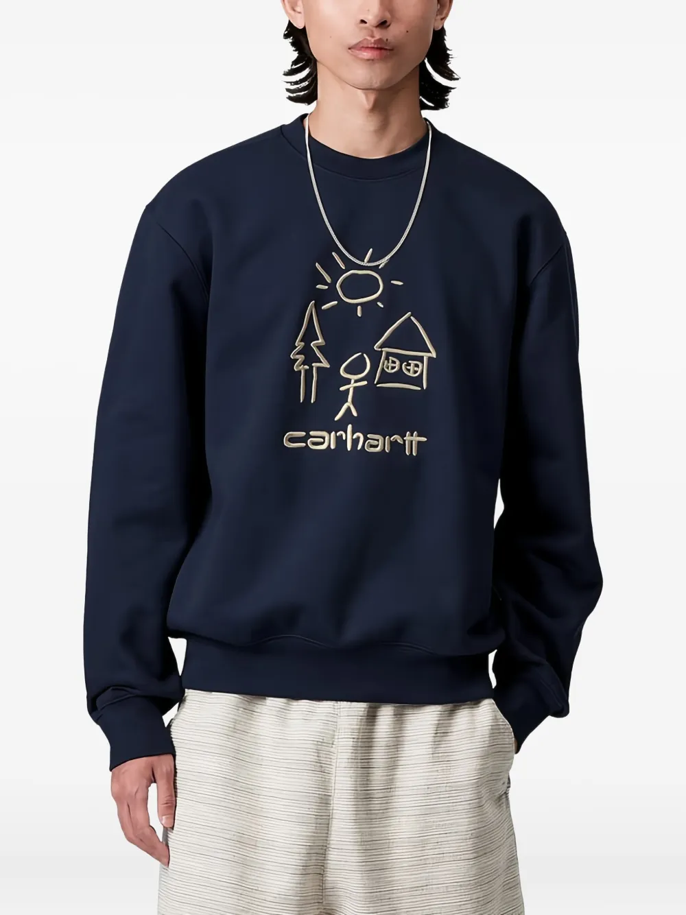 

Вышитая толстовка с круглым вырезом CARHARTT WIP, синий
