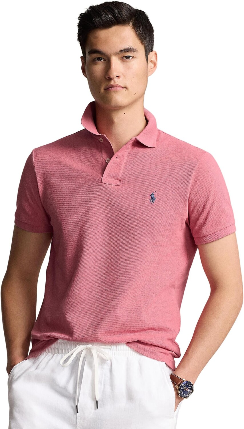 

Поло Polo Ralph Lauren Custom Slim Fit Mesh Polo Shirt, цвет Adirondack Berry 1