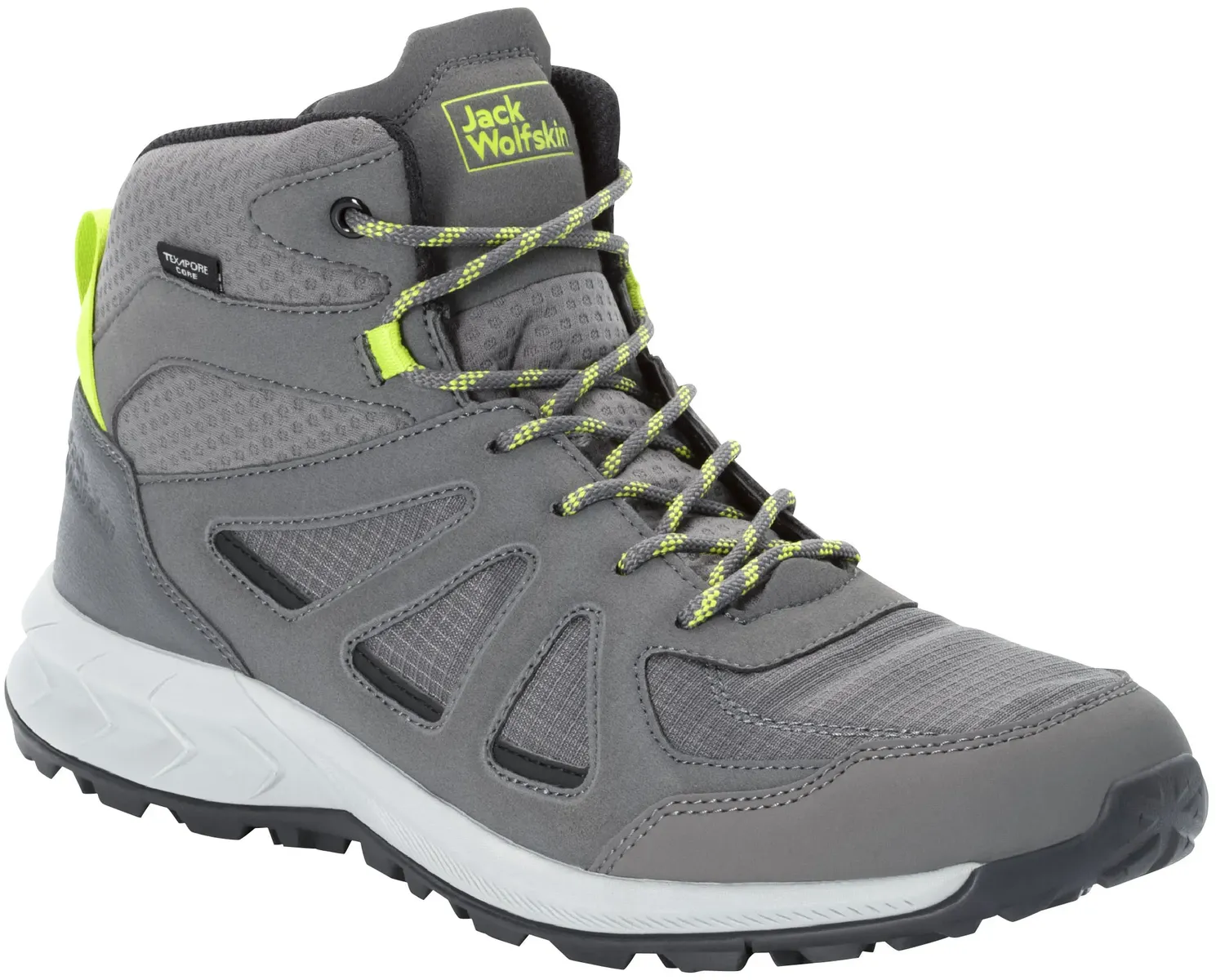 

Кроссовки Jack Wolfskin "WOODLAND 2 TEXAPORE MID M", водонепроницаемые, цвет Grau-Lime