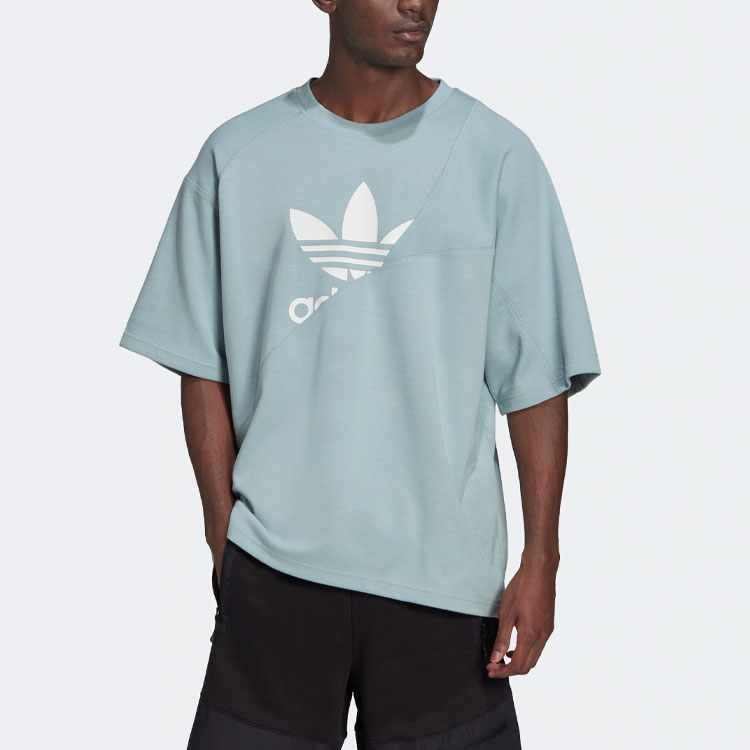 Футболка мужская серо-зеленая Adidas Originals — фото 3