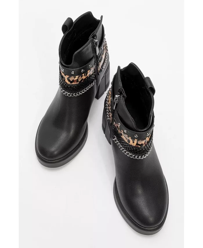 Boliva Ботильоны на платформе с цепью и пряжкой (Женские) Prologue Shoes, черный — фото 2