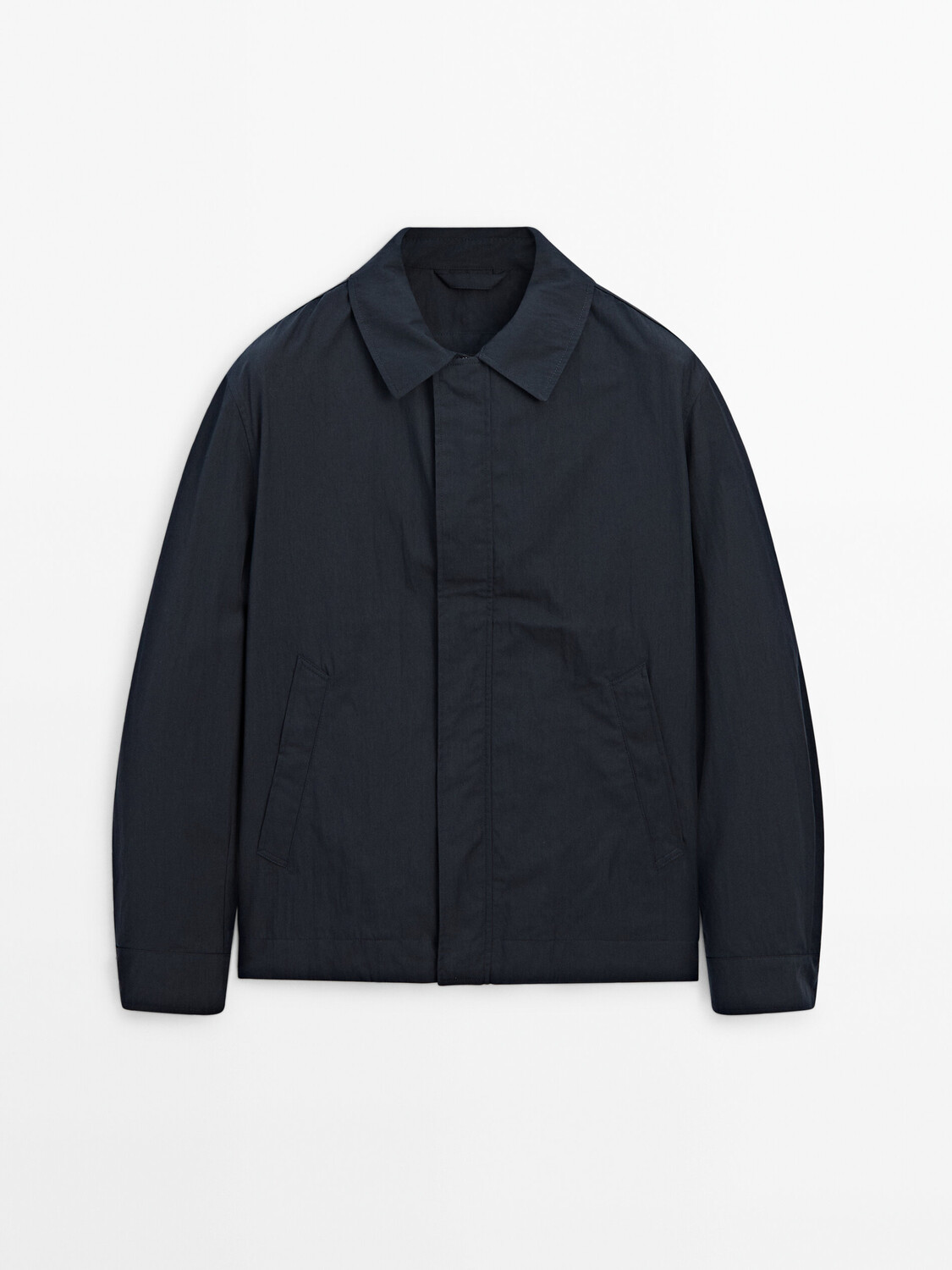 

Куртка Massimo Dutti Twill with snap buttons, синий