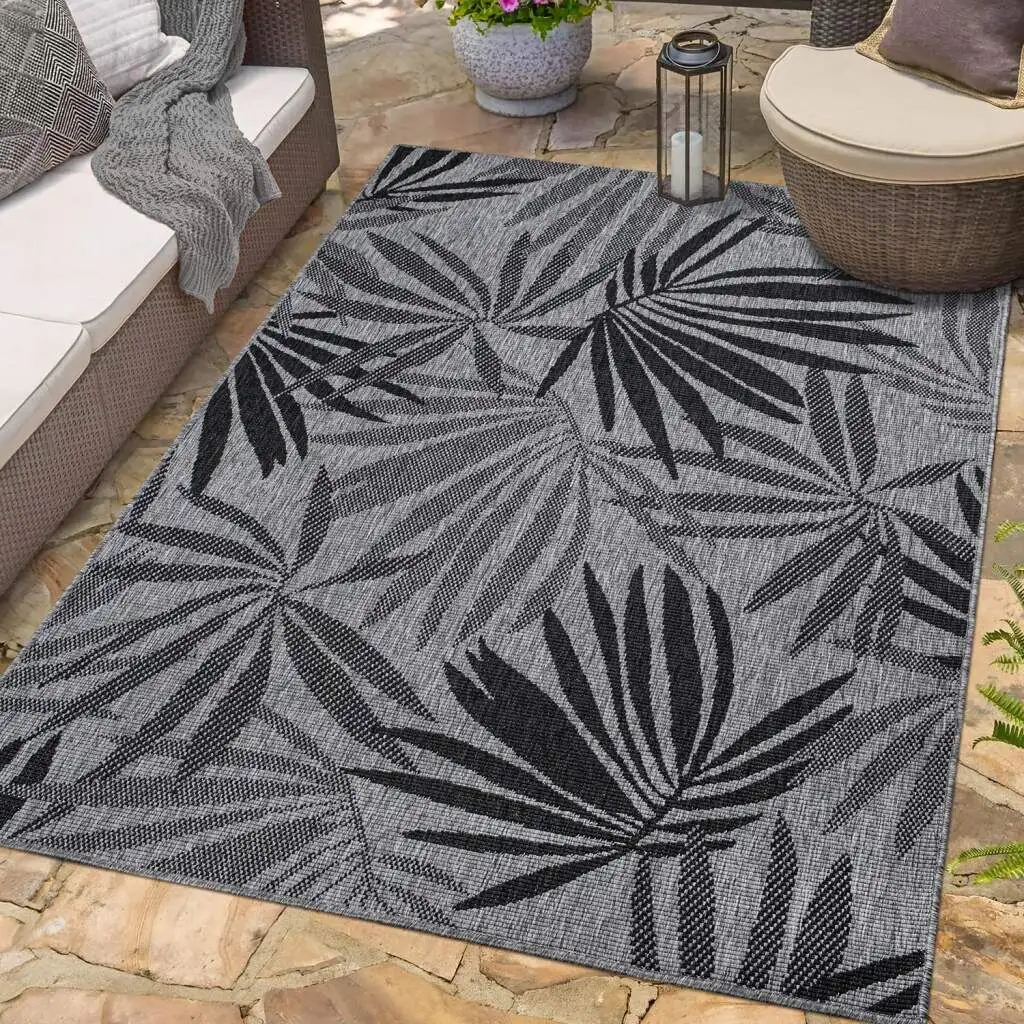 

Ковер Carpet City уличный "DUO RUG 5771", прямоугольный, двусторонний ковер, устойчивый к атмосферным воздействиям внутри и снаружи, балкон, терраса, гостиная 160х230 см, цвет Anthrazit