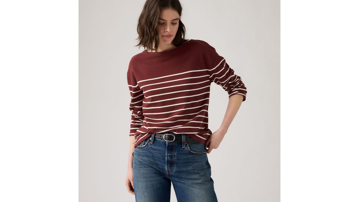 

Топ в полоску Marin Levi's, Chocolate Truffle - Brown