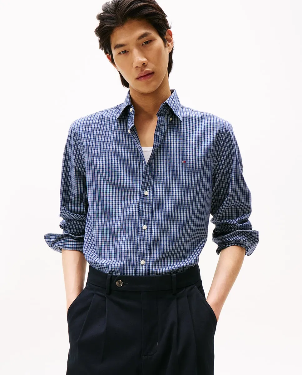 

Рубашка для мужчин с принтом из поплина Tommy Hilfiger, темно-синий