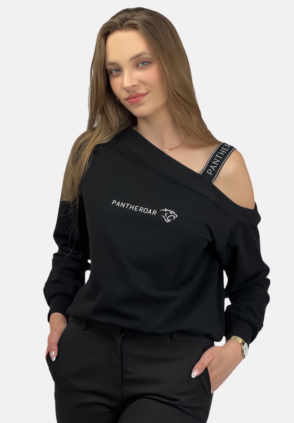 

Толстовка ONE-SHOULDER PANTHEROAR, черный