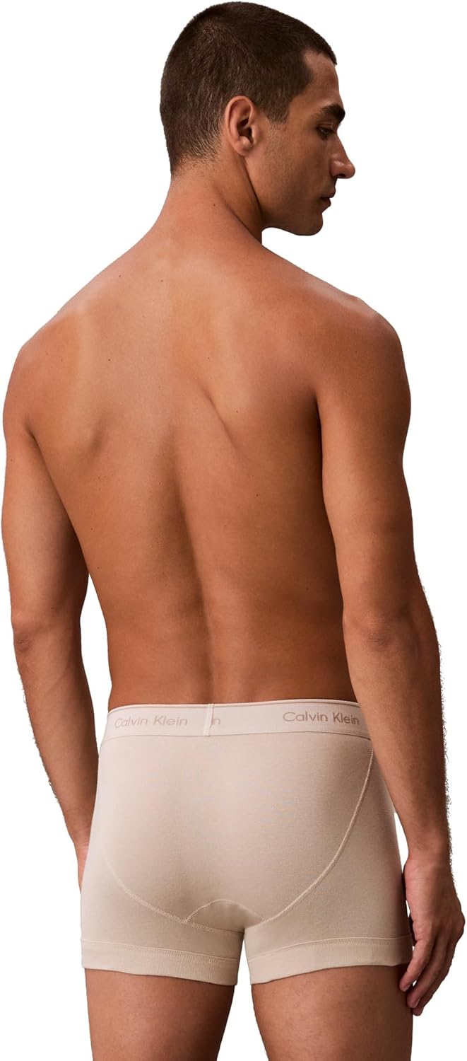 Calvin Klein мужские хлопковые классические трусы-боксеры, 3 шт., Snow Heather, Teal Marine, Oyster Gray — фото 3