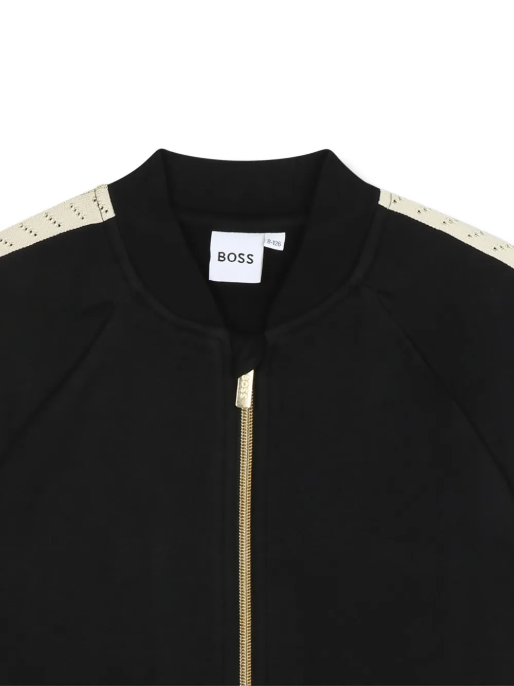 Толстовка на молнии с рукавами реглан BOSS Kidswear, черный — фото 3