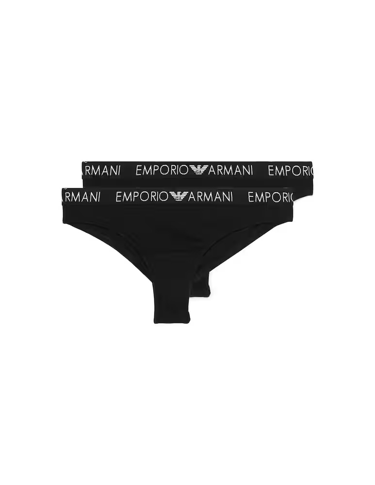 

Бразильские трусы Bi-Pack Iconic из хлопка Emporio Armani, черный