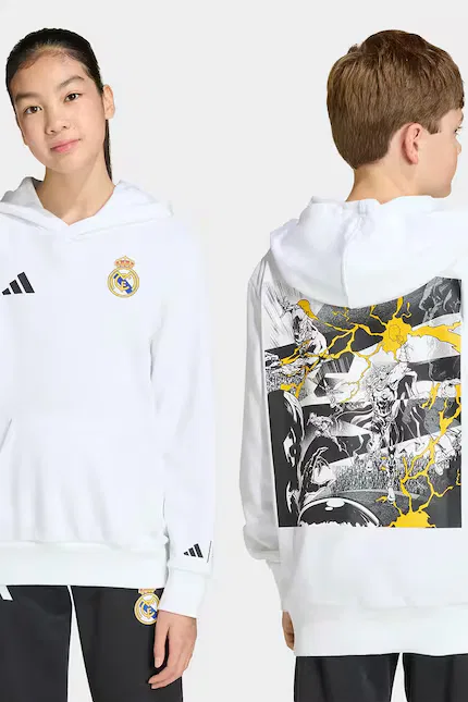Худи детское с принтом REAL MARVEL Adidas Performance, серый