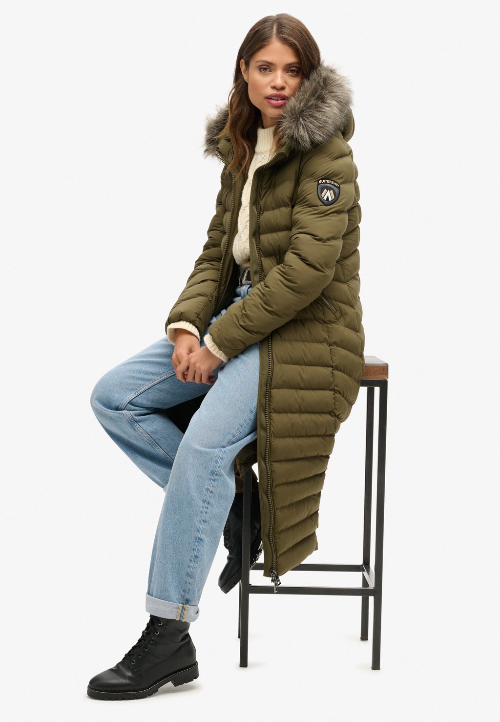 

Зимнее пальто FUJI LONGLINE Superdry, зеленый