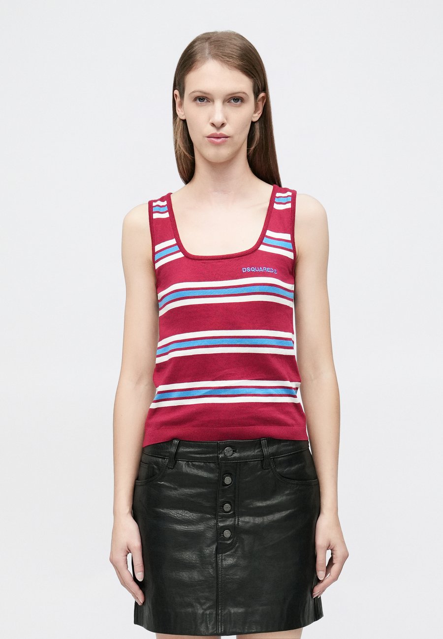 Топ Dsquared2 STRIPED TANK, Burgundy/Multi-Coloured