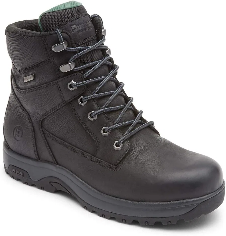 Мужские водонепроницаемые ботинки Dunham 8000 Works 6 дюймов, гладкие, 3-Black Leather