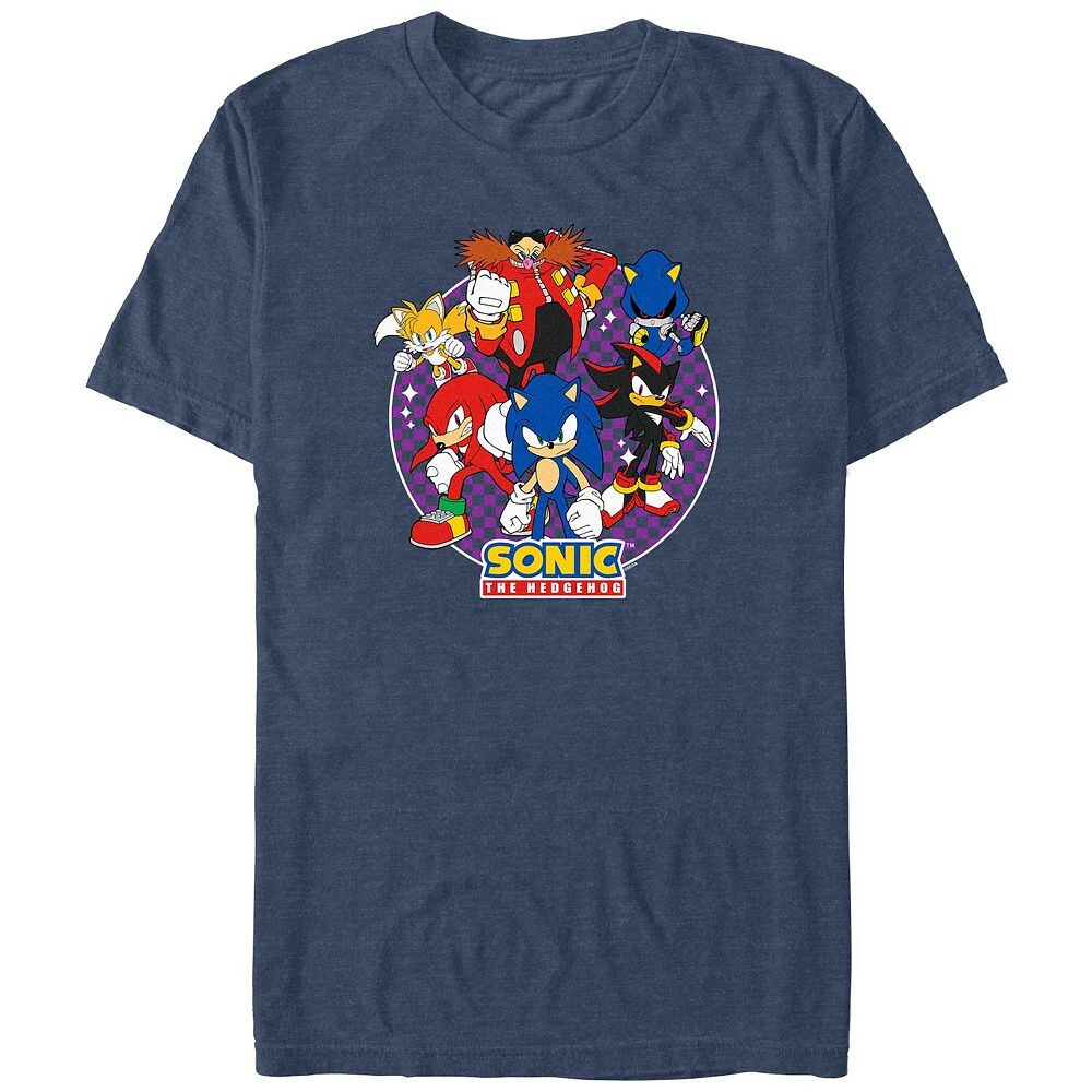 

Мужская футболка с рисунком Sonic The Hedgehog Ready For Action Licensed Character, цвет Navy Heather