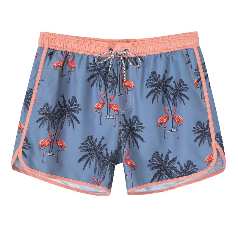 

Шорты пляжные мужские Flamingo Palm Tree SURFCUZ с фламинго и пальмой