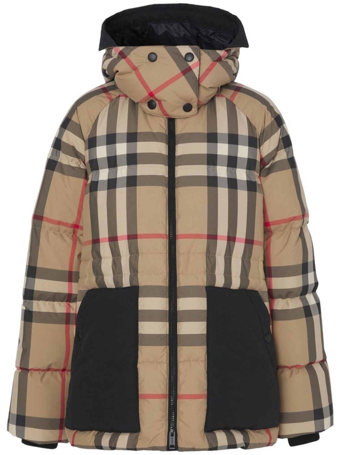 

Burberry пуховик в клетку Vintage Check, коричневый