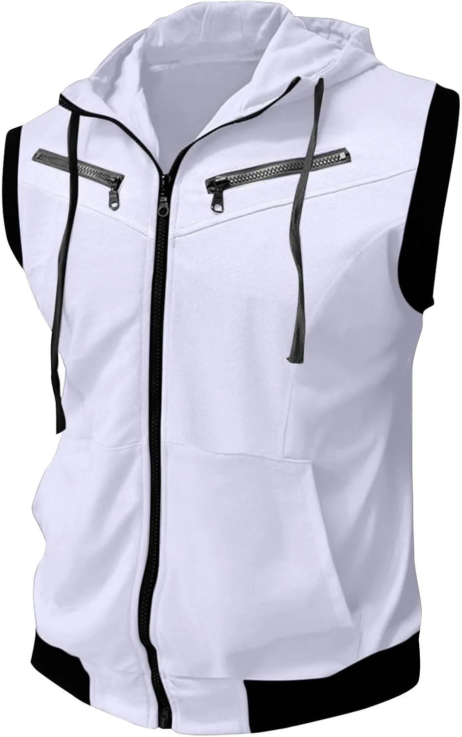 Мужская безрукавка с капюшоном Slim Fit Zip Up — фото 3