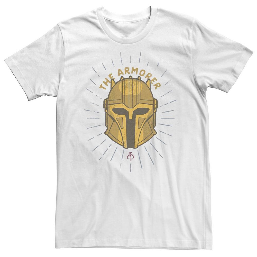 

Футболка со шлемом Big & Tall Star Wars The Mandalorian The Armorer, белый