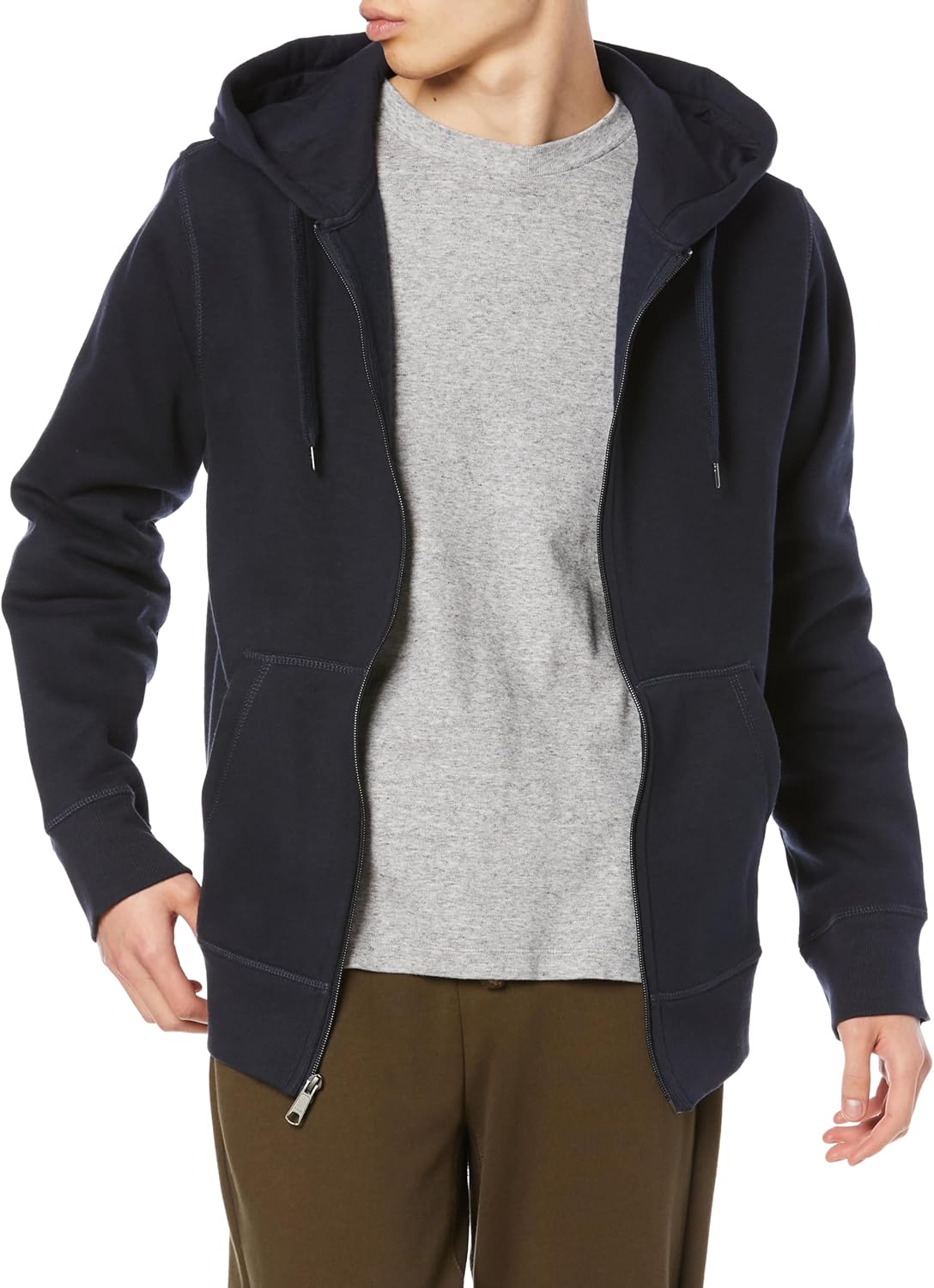 

Мужская толстовка на молнии с флисовой подкладкой Amazon Essentials, темно-синий