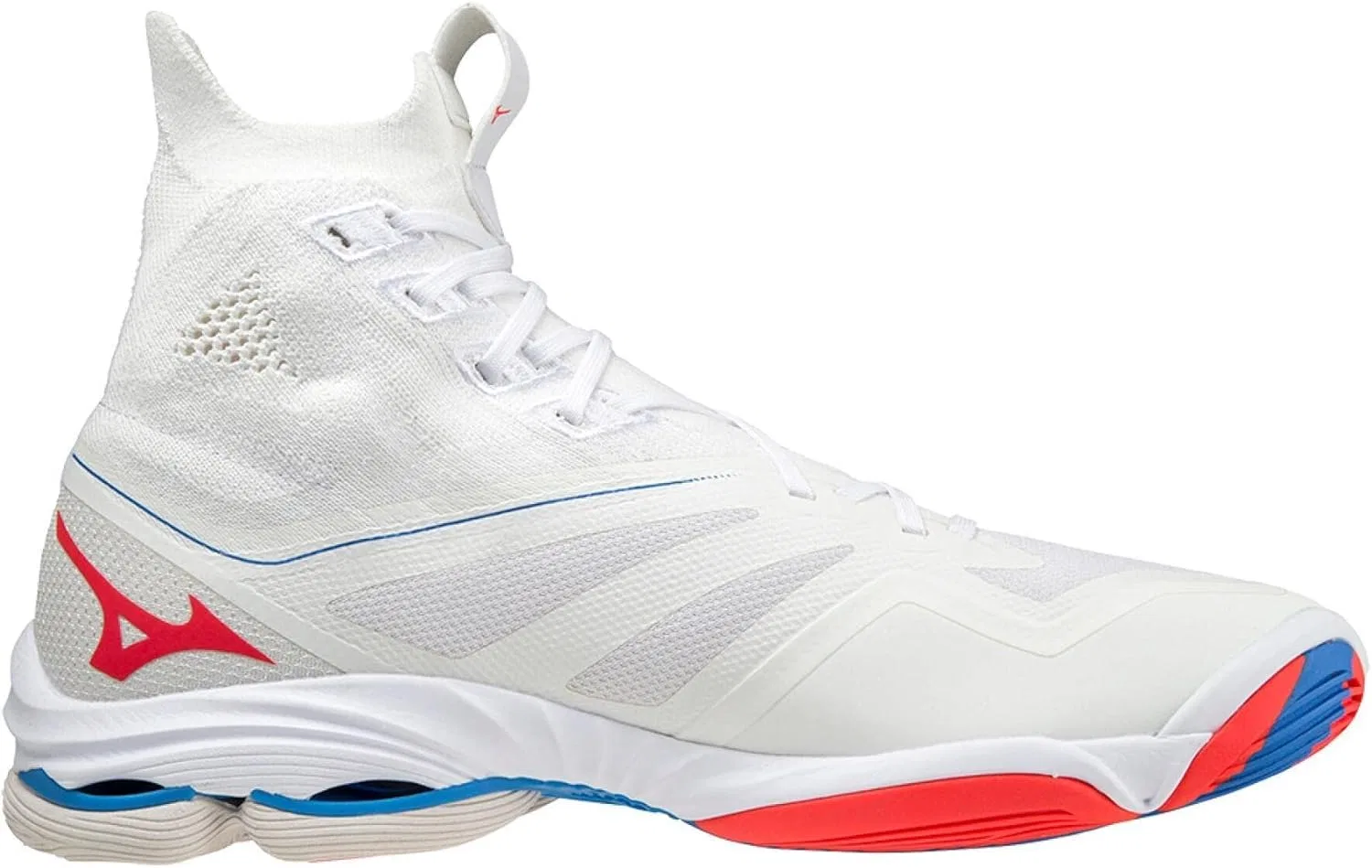 Кроссовки для бега Mizuno Wave Rider GTX унисекс, White Ignition Red French Blue — фото 3