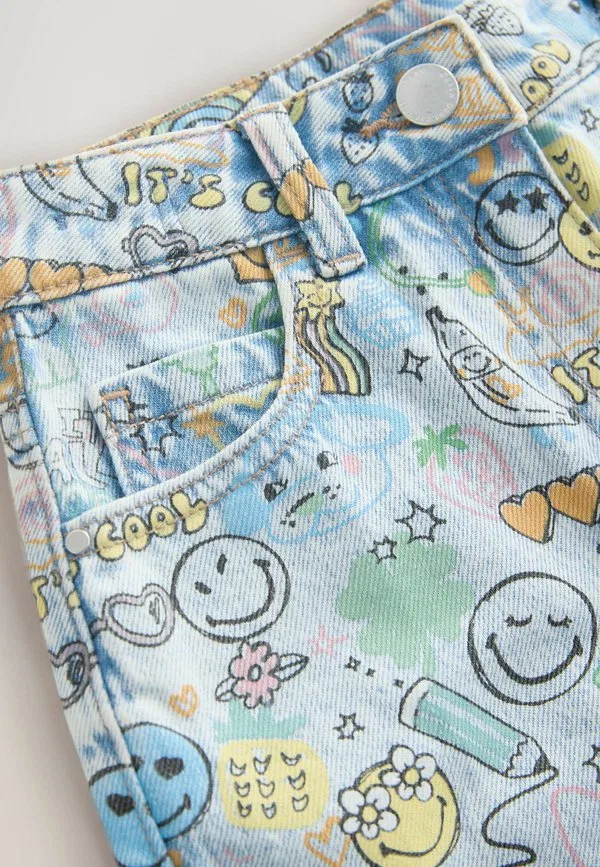 Джинсы свободного кроя Next, Smiley World Print — фото 2