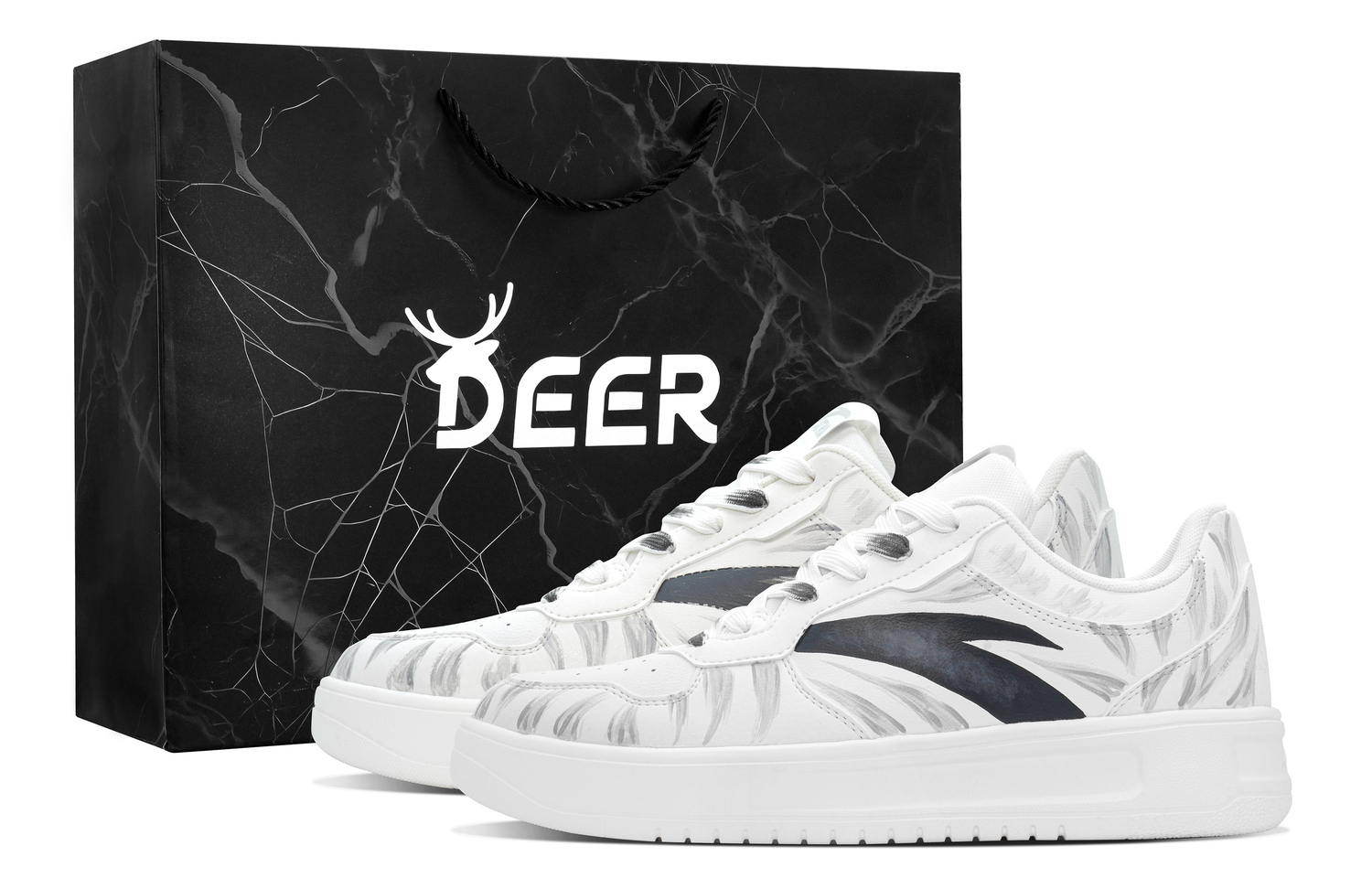 

Легкие устойчивые к истиранию низкие кроссовки для скейтбординга с эффектом увеличения роста для мужчин ANTA, серый белый (deer черный shopping bag)