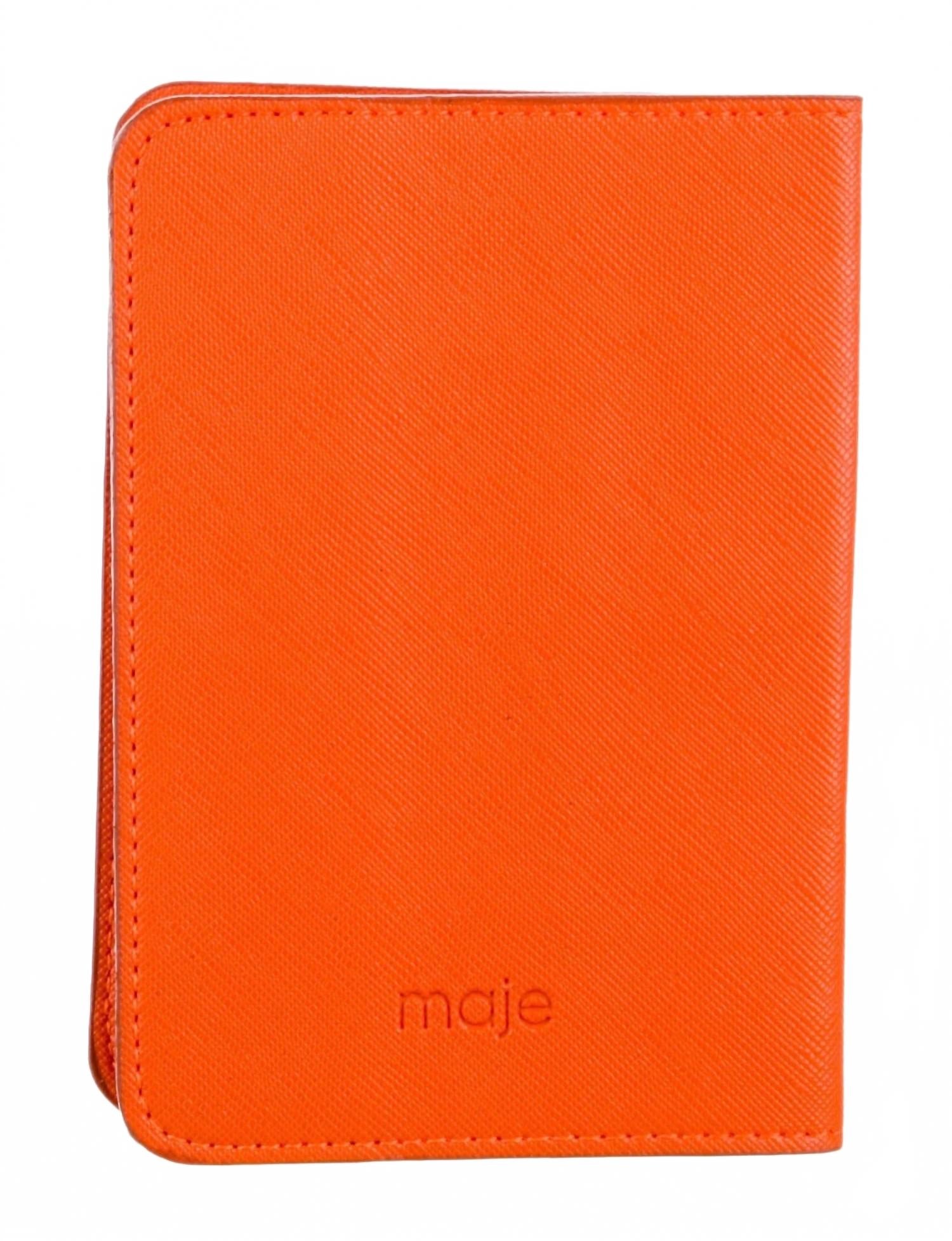 

Maje Чехол-держатель для паспорта унисекс из сафьяновой кожи оранжевого цвета