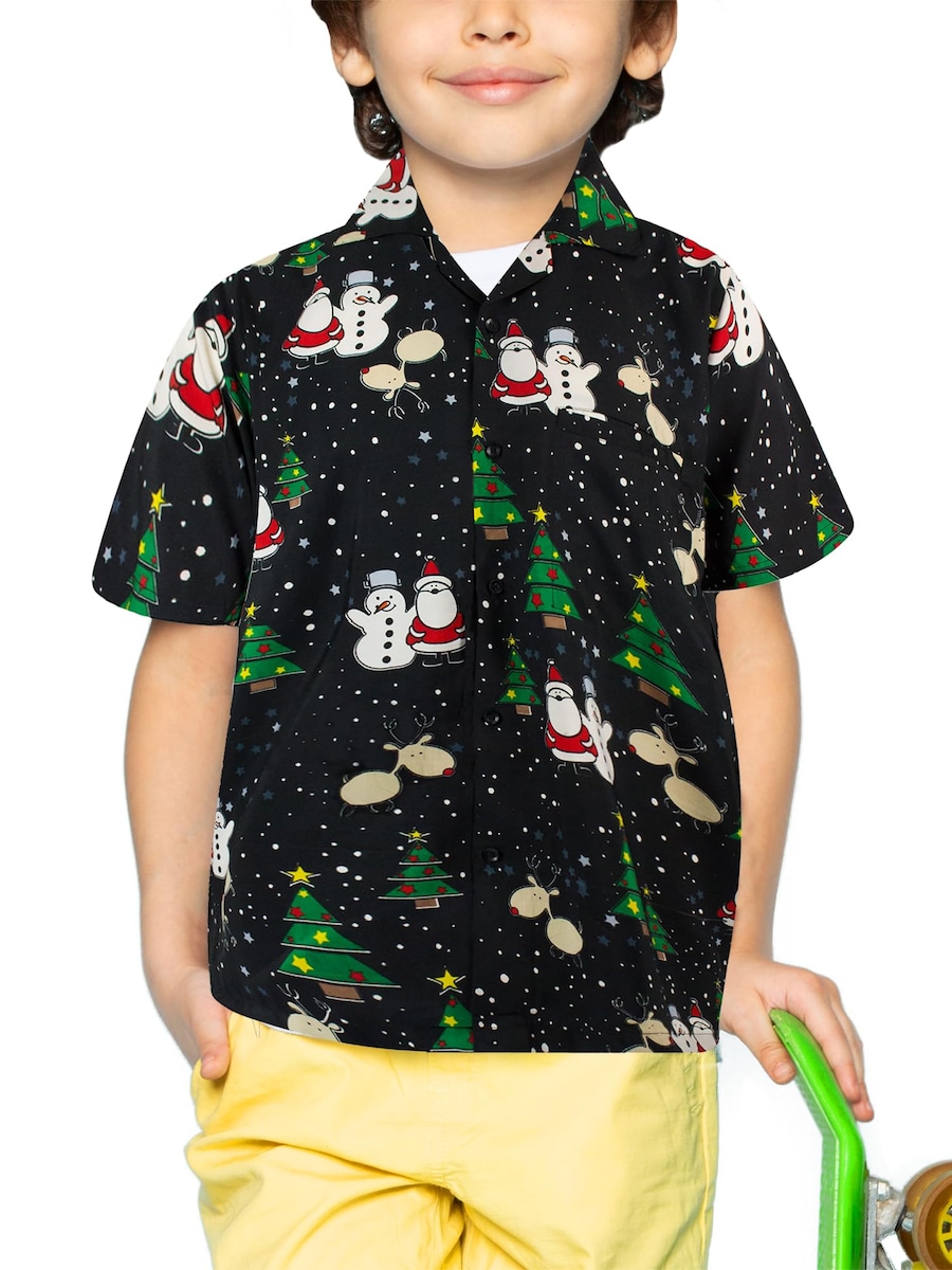 

Рубашка на пуговицах классического кроя King Kameha Christmas Buddies, черный