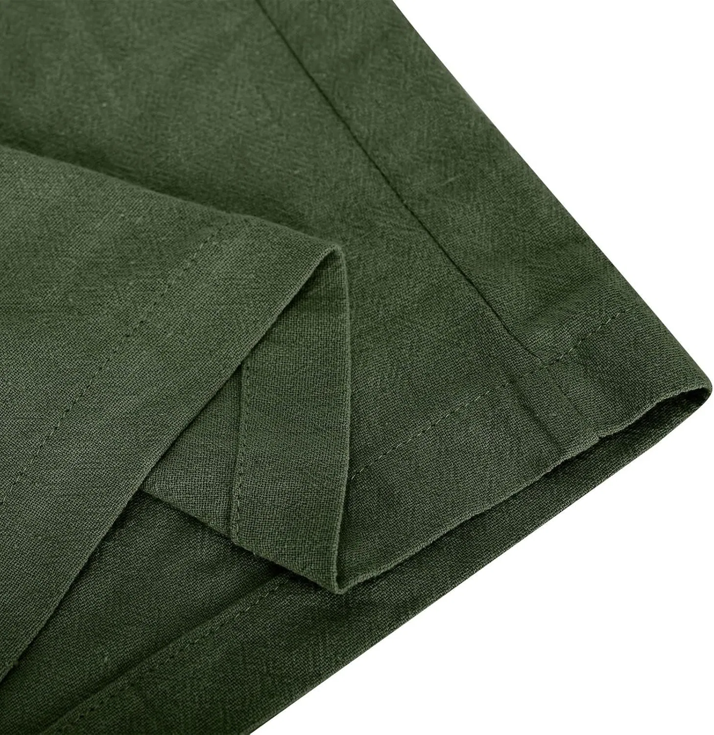 Брюки палаццо женские из хлопка и льна, Army Green19 — фото 2